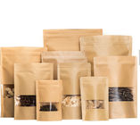 設計クラフト紙の袋、習慣によってを印刷されるResealable食糧袋立てて下さい